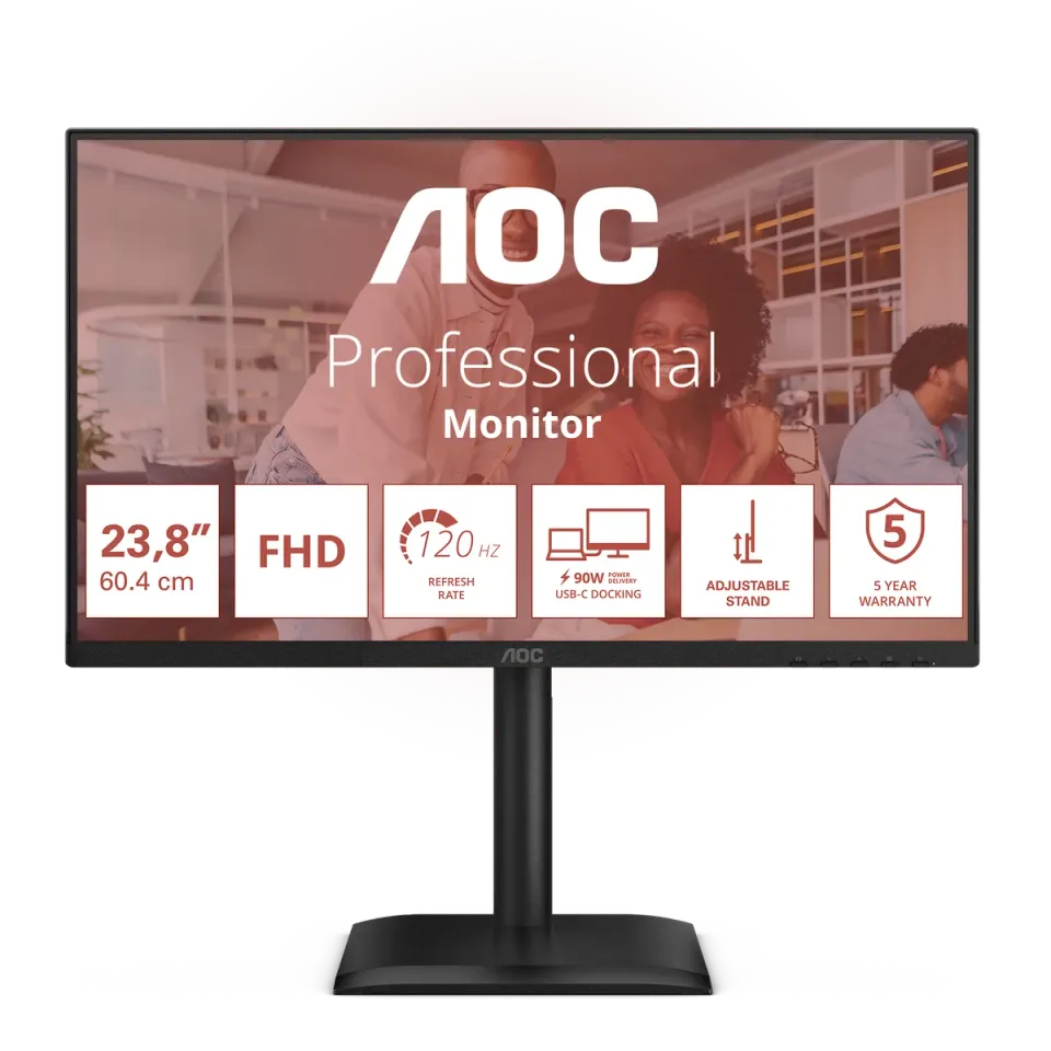 AOC LCD 24E4CV 23,8" IPS/1920x1080@120Hz/4ms/300cd/HDMI/DP/4xUSB/USB-C/USB-C doc