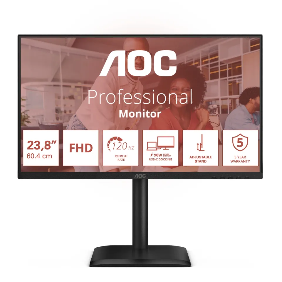 AOC LCD 24E4CV 23,8" IPS/1920x1080@120Hz/4ms/300cd/HDMI/DP/4xUSB/USB-C/USB-C doc