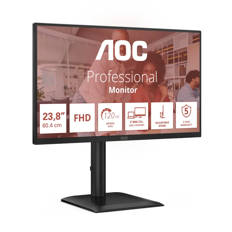 AOC LCD 24E4CV 23,8" IPS/1920x1080@120Hz/4ms/300cd/HDMI/DP/4xUSB/USB-C/USB-C doc