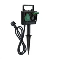 Solight zahradní sloupek IP44, 2 zásuvky, gumový kabel 1,5m