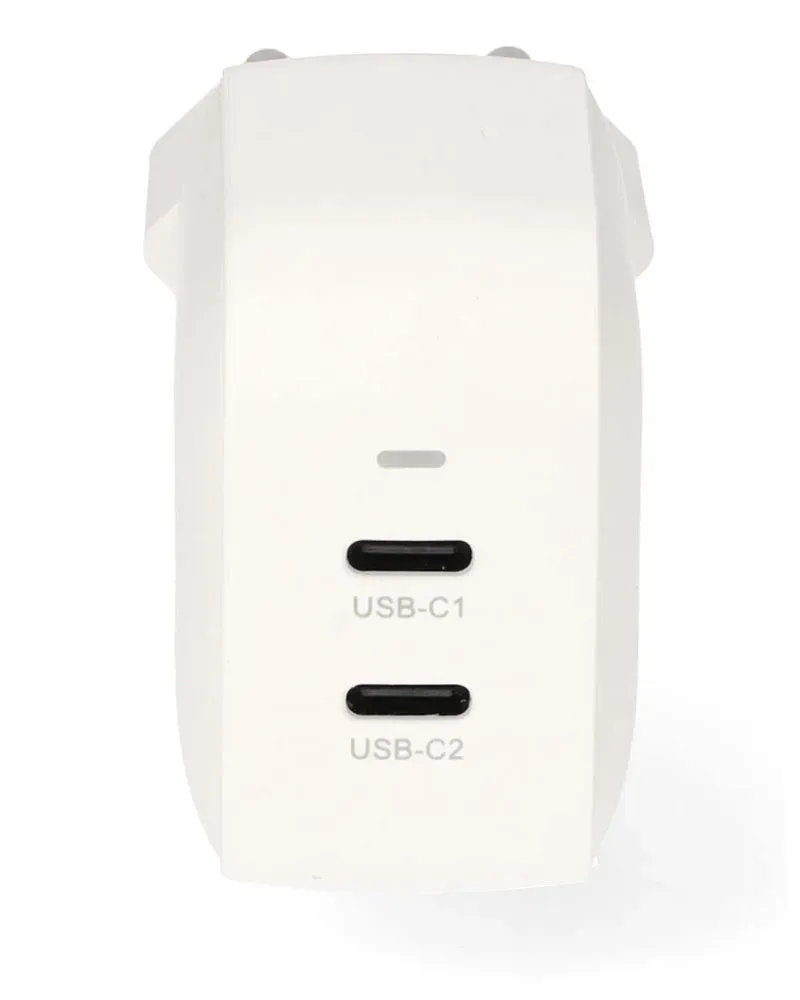 NEDIS síťová nabíječka/ 35 W/ PD 3.0/ rychlé nabíjení/ 1.75 / 2.33 / 2.92 / 3.0 A/ 2x USB-C/ bílá