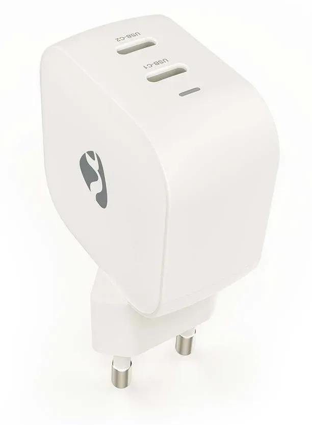 NEDIS síťová nabíječka/ 35 W/ PD 3.0/ rychlé nabíjení/ 1.75 / 2.33 / 2.92 / 3.0 A/ 2x USB-C/ bílá