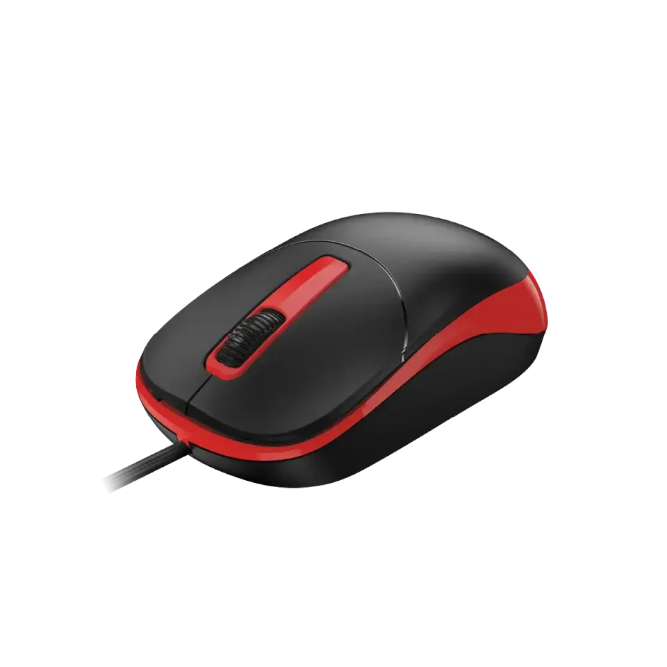 Genius DX-123 Myš, drátová, optická, 1200DPI, 3 tlačítka, USB, černo-červená