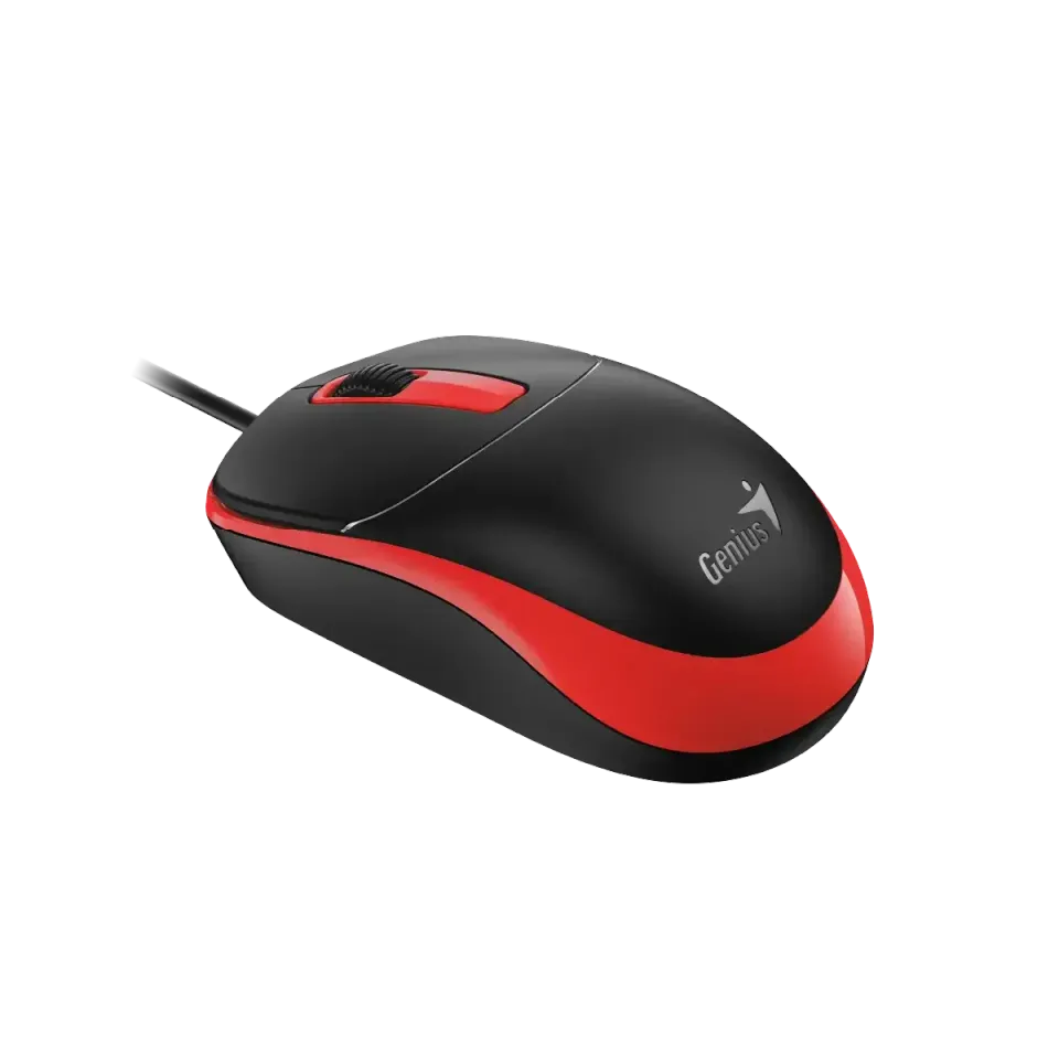 Genius DX-123 Myš, drátová, optická, 1200DPI, 3 tlačítka, USB, černo-červená