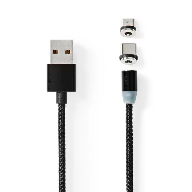 Nedis CCGB60630BK20 USB 2.0 cable USB Micro-B plug/USB-C plug