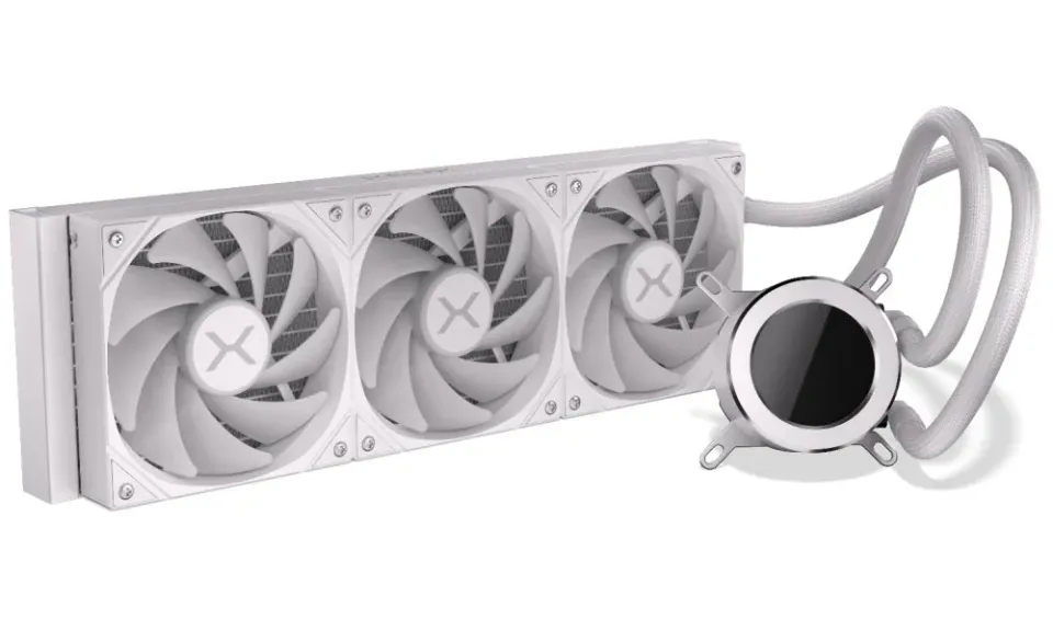 Krux vodní chladič CPU HydroGlance 360 ARGB LCD White / 3x120mm ARGB / PWM / display / AMD i Intel / bílý