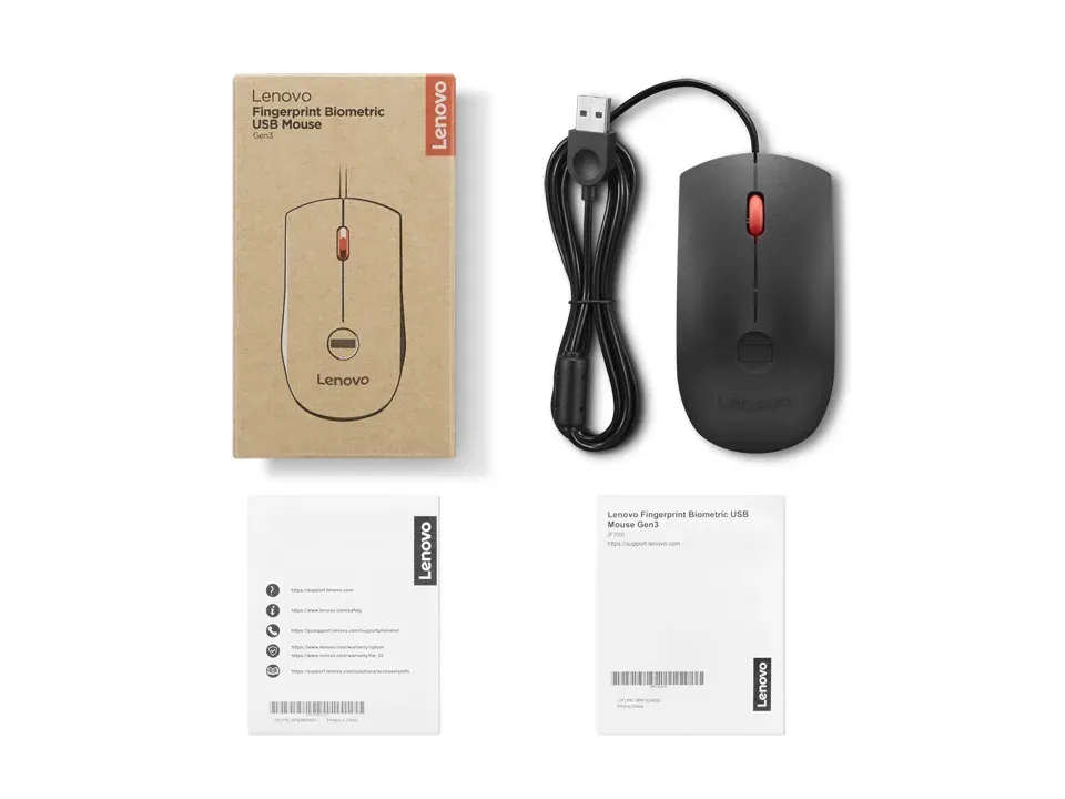 LENOVO myš drátová Fingerprint Biometric USB Mouse Gen 3