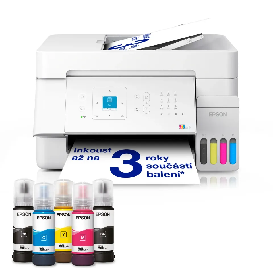 Epson EcoTank L5396 – weißer A4-Tintentank-Multifunktionsdrucker 4-in-1 mit Fax, Vorlageneinzug, WLAN und Ethernet