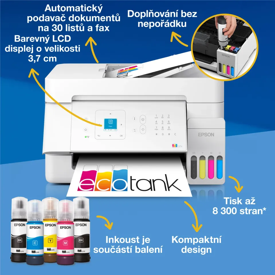 EPSON EcoTank L5396 - A4/33ppm/4ink/ADF/Wi-Fi//LAN/CISS/