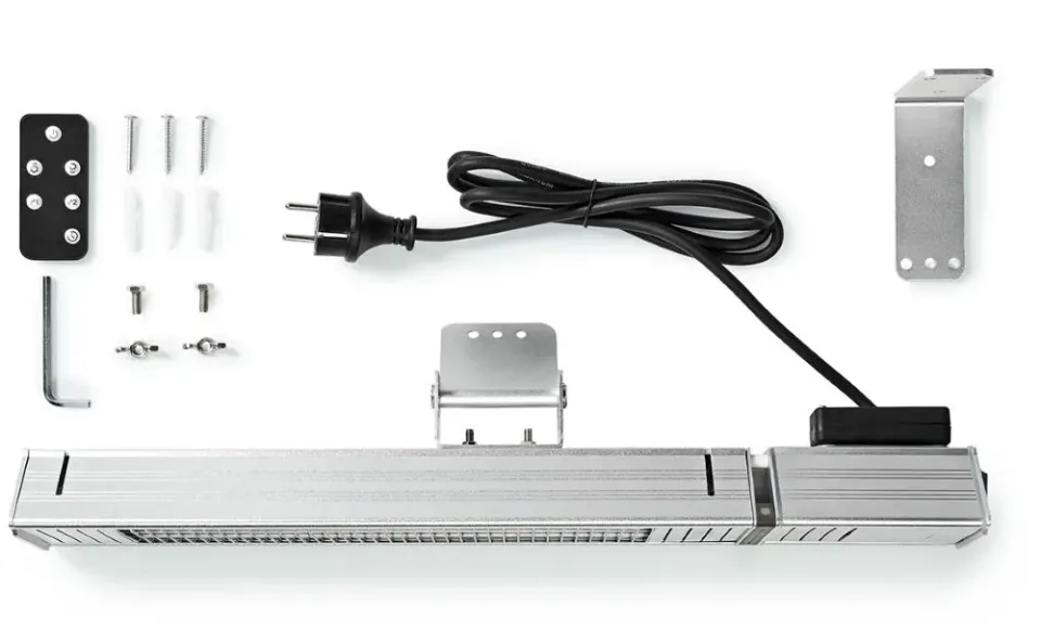 NEDIS ohřívač terasy/ spotřeba 2000 W/ 9 nastavení teploty/ IP65/ na zeď/ hliník