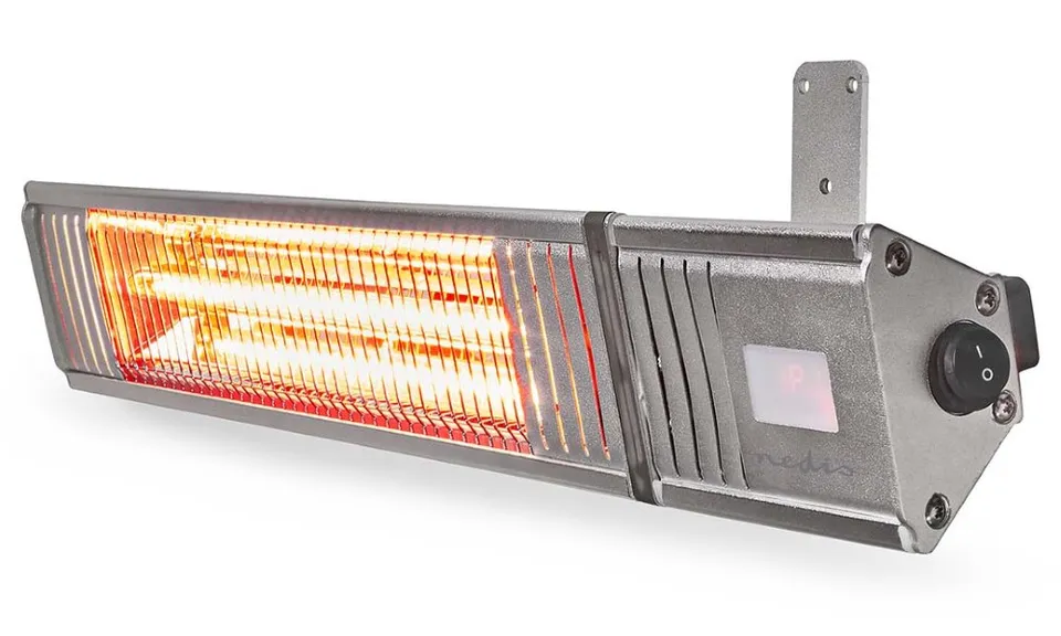 NEDIS ohřívač terasy/ spotřeba 2000 W/ 9 nastavení teploty/ IP65/ na zeď/ hliník