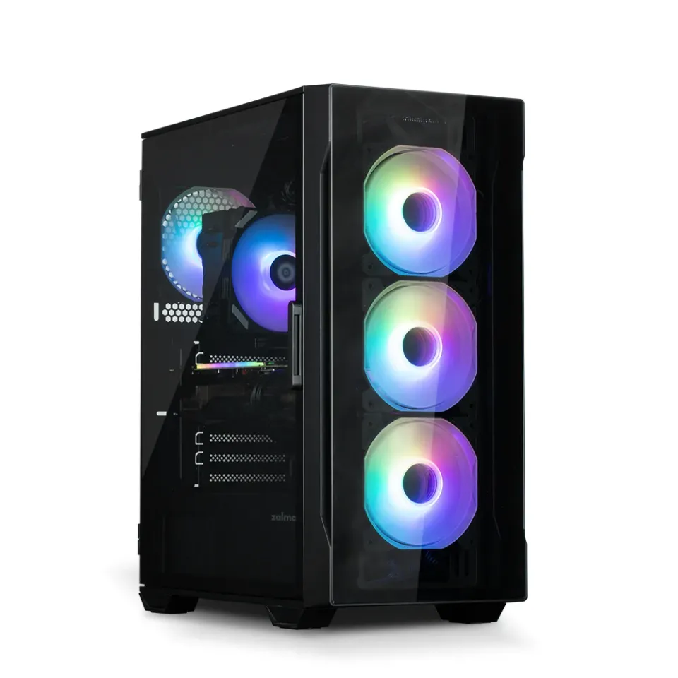 Zalman skříň I3 Neo / middle tower / ATX / 4x120 ARGB fan / 2xUSB 3.0 / 1xUSB 2.0 / skl. přední panel i bočnice / černá