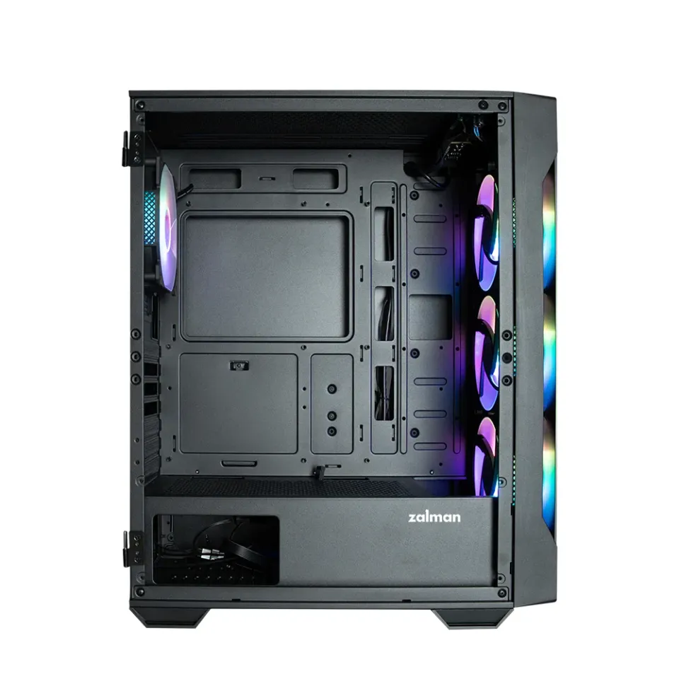 Zalman skříň I3 Neo / middle tower / ATX / 4x120 ARGB fan / 2xUSB 3.0 / 1xUSB 2.0 / skl. přední panel i bočnice / černá