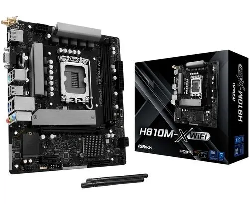 ASROCK H810M-X WIFI (Intel LGA1851, 2×DDR5, WiFi, mATX)