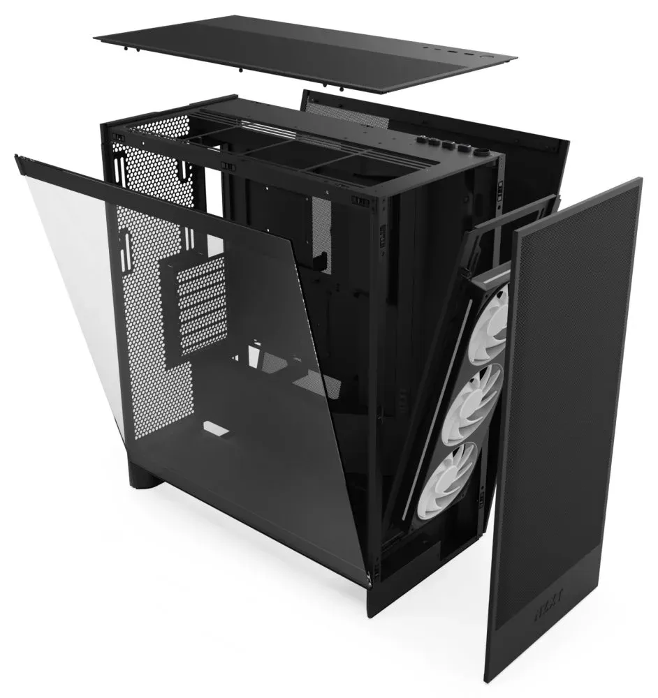 NZXT skříň H7 Flow RGB edition / ATX / 1x360mm RGB core fan/ USB-C / 2x USB / proskl. bočnice / mesh panel / ...