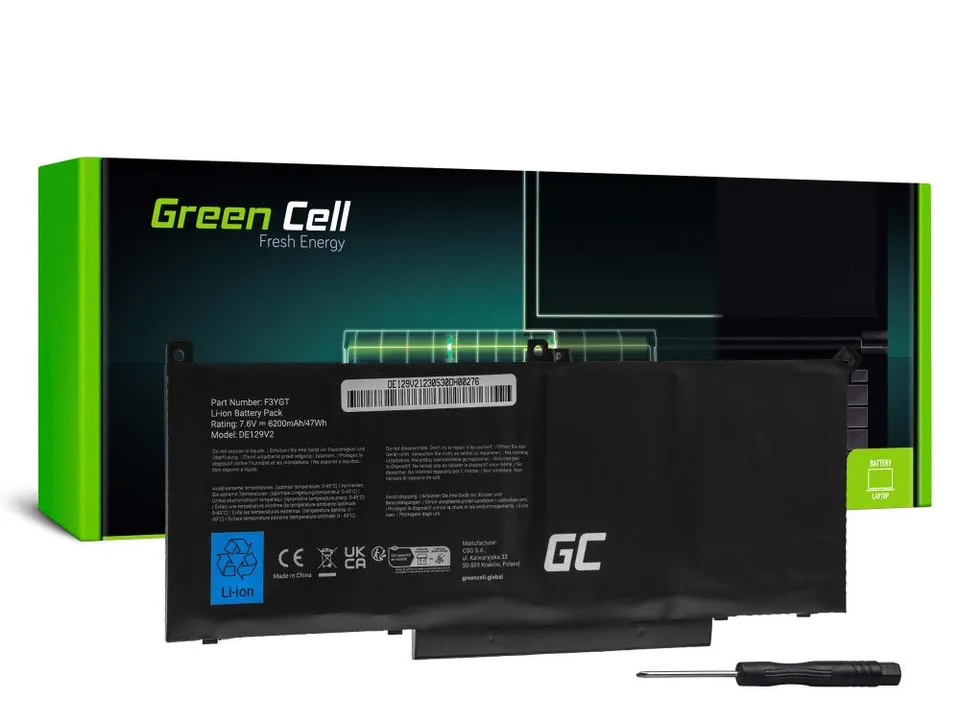 Green Cell Battery F3YGT for Dell Latitude 7280 7290 7380 7390 7480 7490 (DE129V2)