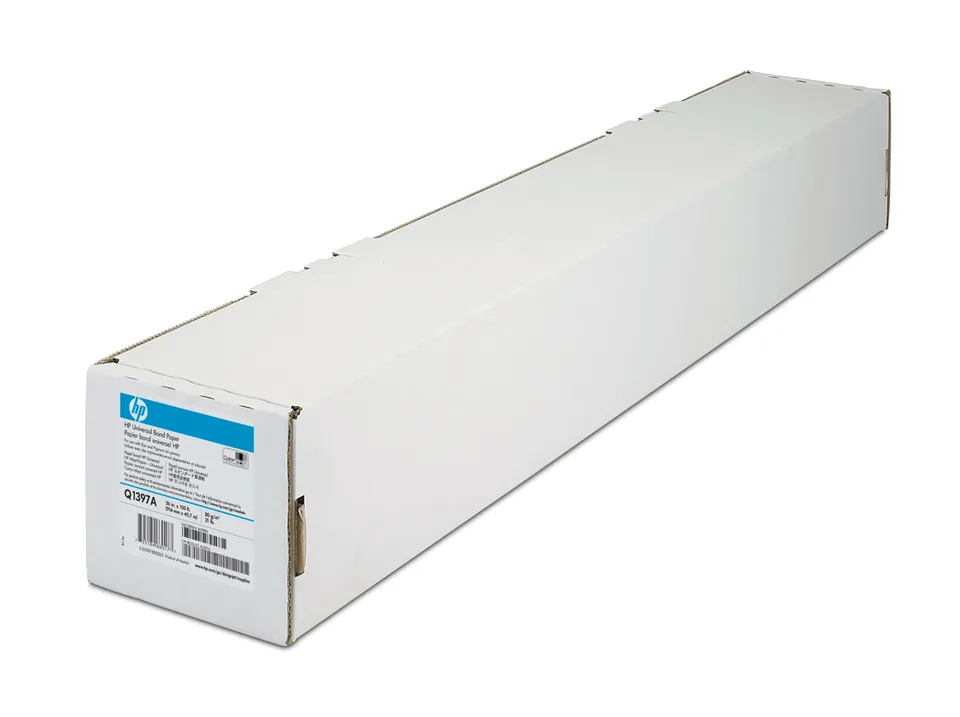HP Universal Bond Paper, 106 microns (4.2 mil) • 80 g/m2 (21 lbs) • 594 mm x 91.4 m , Q8004A