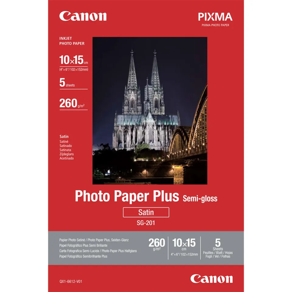 Canon fotopapír SG-201 - 10x15cm (4x6inch) - 260g/m2 - 5 listů - pololesklý
