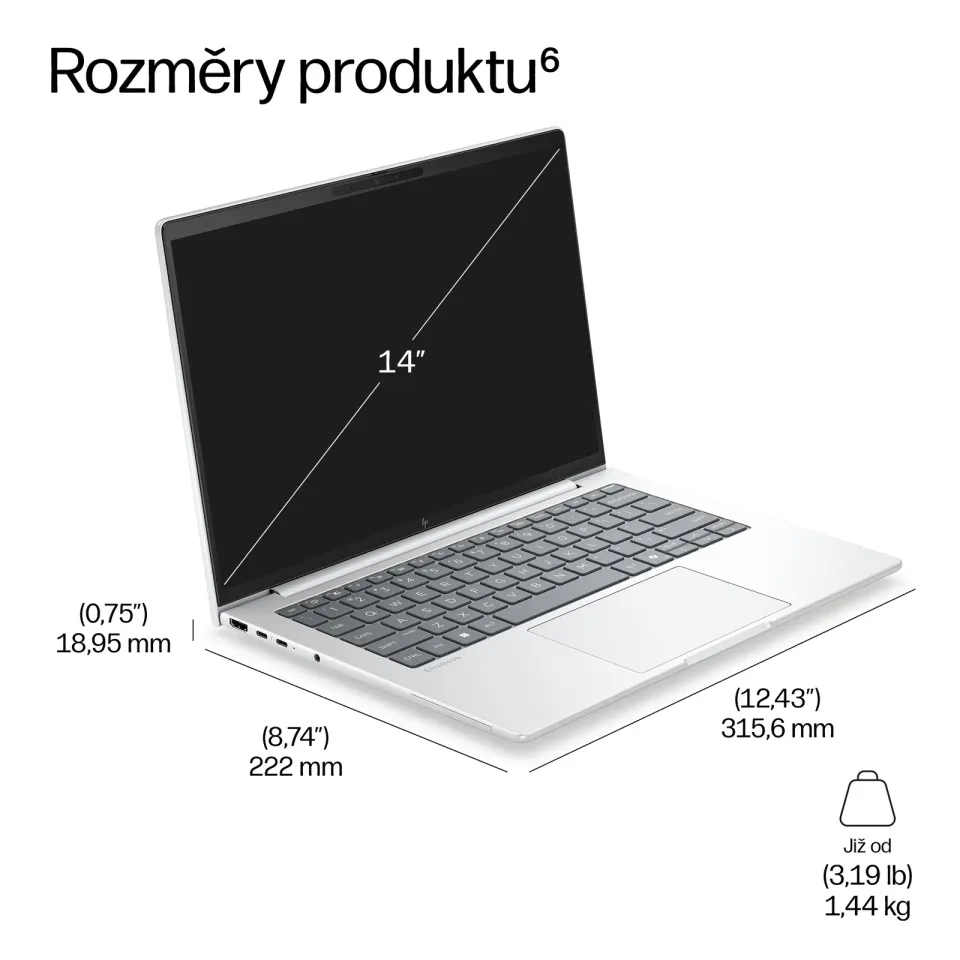 HP NTB EliteBook 8 G2a 14" RAI5-435 WUXGA 400 IR 5MP,1x16GB,512GB,WiFi7,BT,FpS,bckl kbd,bez adapteru,Win11Pro