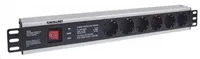 Intellinet 19" 1.5U Rackmount 6-Way Power Strip - German Type, rozvodný panel, 6x DE zásuvka, 3m kabel,přepěťová ochrana