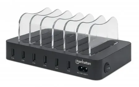MANHATTAN USB nabíjecí stanice, 6-Port USB Charging Station, USB-A, černá