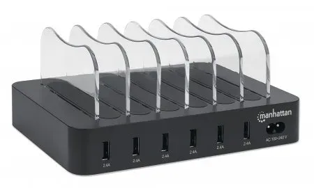MANHATTAN USB nabíjecí stanice, 6-Port USB Charging Station, USB-A, černá