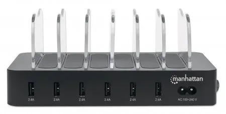 MANHATTAN USB nabíjecí stanice, 6-Port USB Charging Station, USB-A, černá