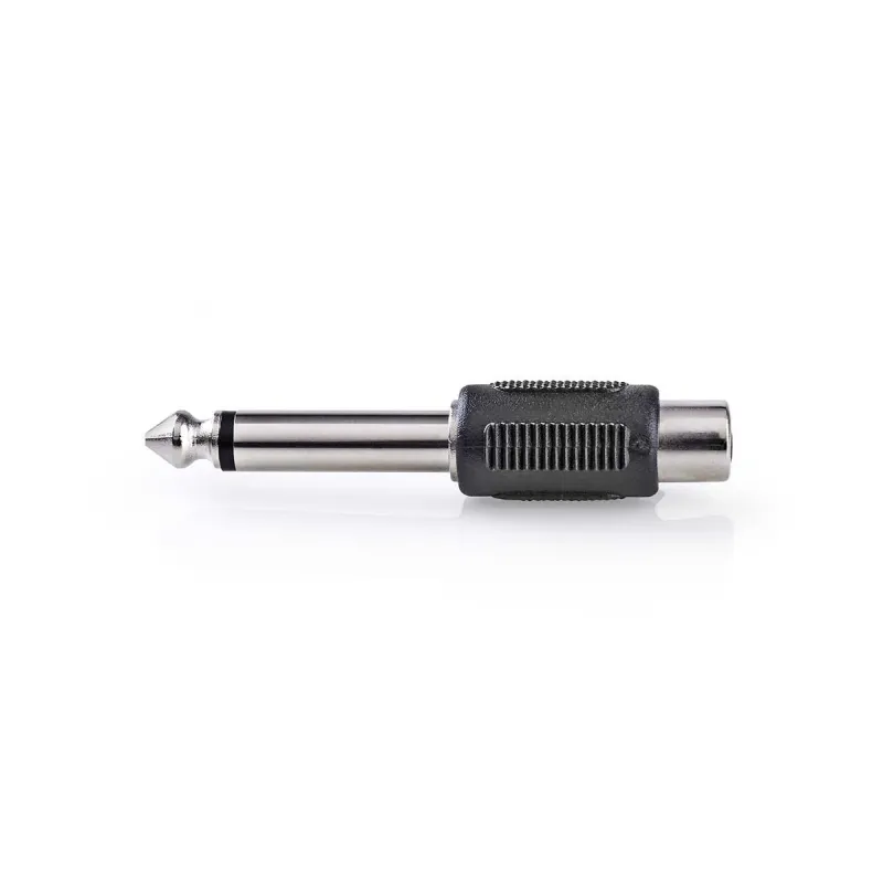 Nedis CAGB23935BK - Monofonní audioadaptér | 6,35mm Zástrčka - RCA Zásuvka | Čer