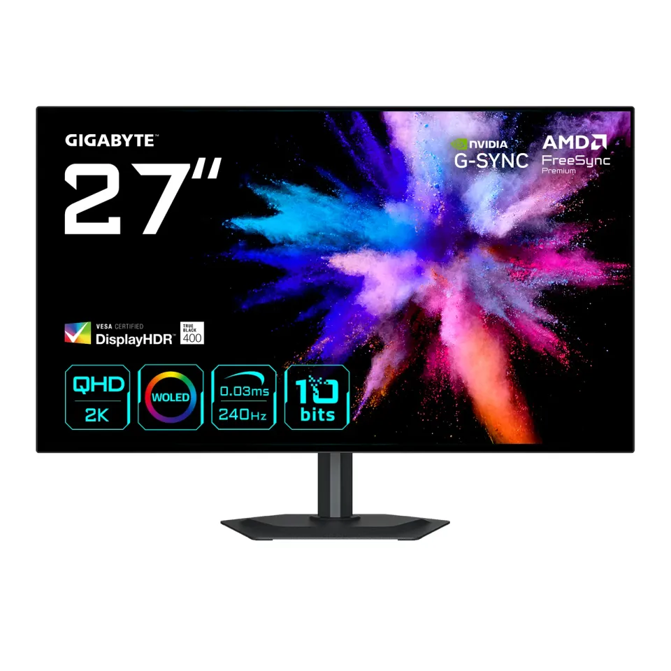 GIGABYTE LCD - 27" Gaming monitor GO27Q24G, OLED, 2560 x 1440 QHD, 240Hz, 1.5M:1, 275cd/m2, 0.03ms, 2xHDMI, 1xDP