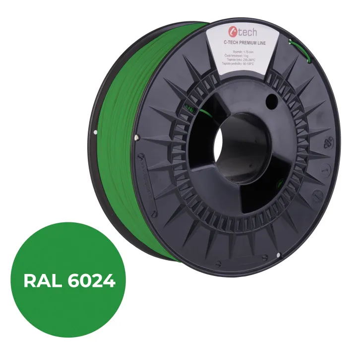 C-TECH tisková struna PREMIUM LINE ( filament ) , PETG, dopravní zelená, RAL6024
