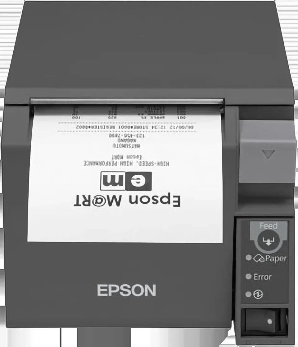 Epson TM-T70II (032) – termální tiskárna účtenek 80 mm s obsluhou zepředu, 250 mm/s, RS-232 a USB, zdroj, tmavě šedá