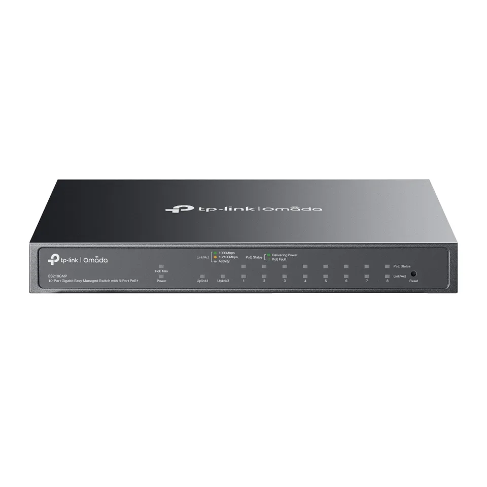 TP-Link ES210GMP Omada 10portový gigabitový Easy Managed switch s 8 porty PoE+