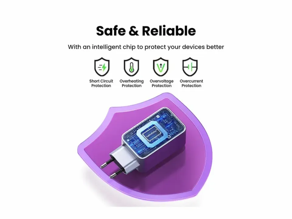 UGREEN síťová rychlonabíječka Nexode Pro 100W 3-Port, 2x USB-C, 1x USB-A, GaN, stříbrná