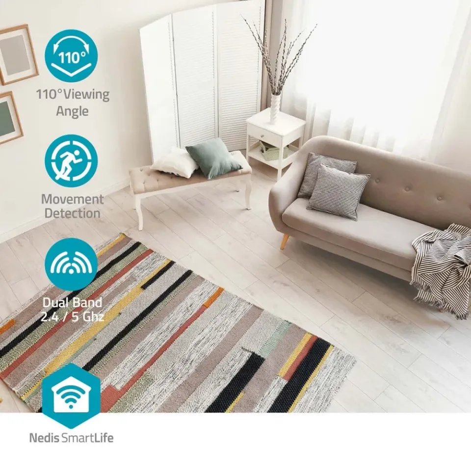 Nedis WIFICI12CWT SmartLife Vnitřní Kamera | Wi-Fi | 3MP Full HD 1296p| Se sníma