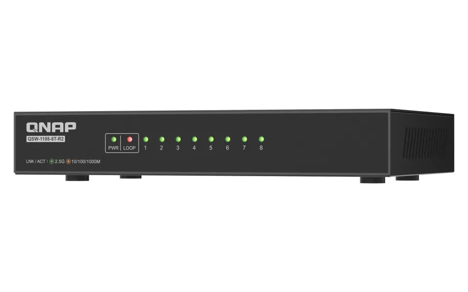 QNAP switch QSW-1108-8T-R2 (8x 2,5GbE port, pasivní chlazení, podpora 100M/ 1G/ 2,5G)