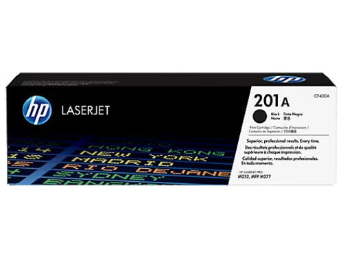 HP CF400A originální toner černý č.201A malý cca 1500 str. (black, HP CLJ M252, M277, M274, černá, ColorSphere 3 Jetintelligence )