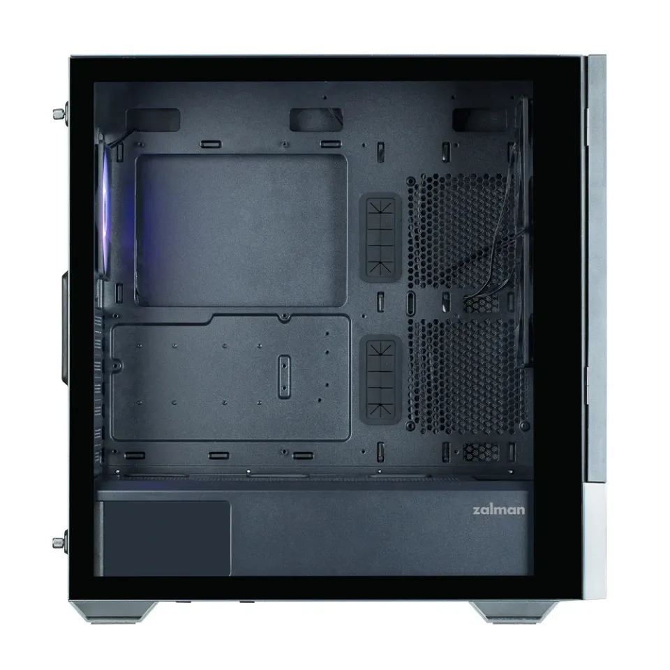 Zalman skříň Z10 DS / Middle Tower / 3x120mm fan / 2x USB 3.0 / USB-C / odnímatelný 15.6 displej / tvrzené sklo / černá