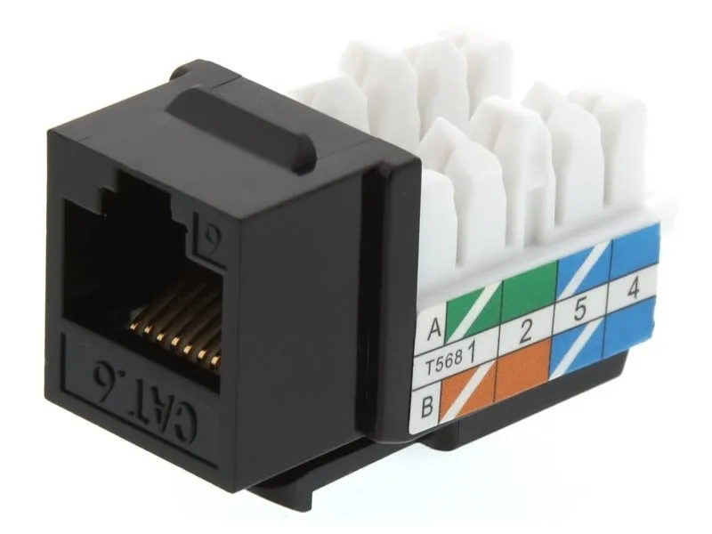 XtendLan Keystone jack RJ-45, narážecí, CAT6, UTP, 90°, narážení, černý