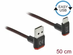 Delock Kabel EASY-USB 2.0 Typ-A samec na USB Type-C samec pravoúhlý nahoru / dol (85275)