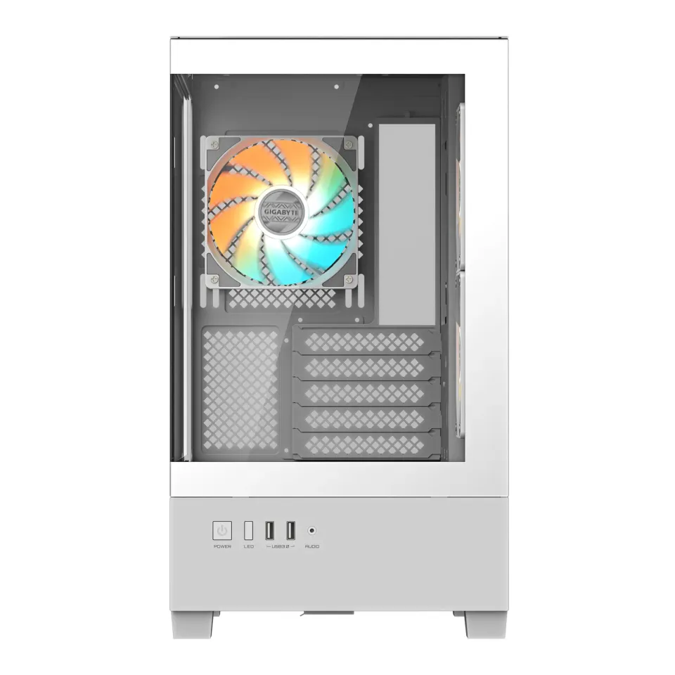 GIGABYTE case GB-C201PI, Mid tower, 2xUSB 3.0, 3x 120mm ARGB Fan, bílá
