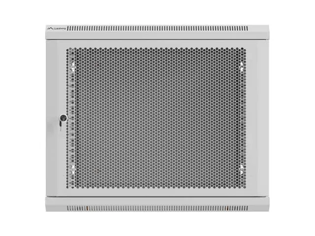 LANBERG NÁSTĚNNÁ INSTALAČNÍ SKŘÍŇ 19" 9U 600X600 ŠEDÉ PERFOROVANÉ DVEŘE (PLOCHÉ BALENÍ)
