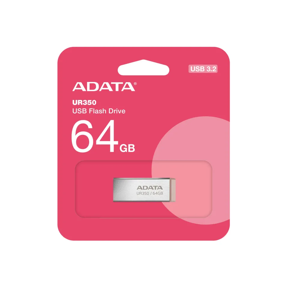 ADATA Flash Disk 64GB UR350, USB 3.2 Dash Drive, kov hnědá
