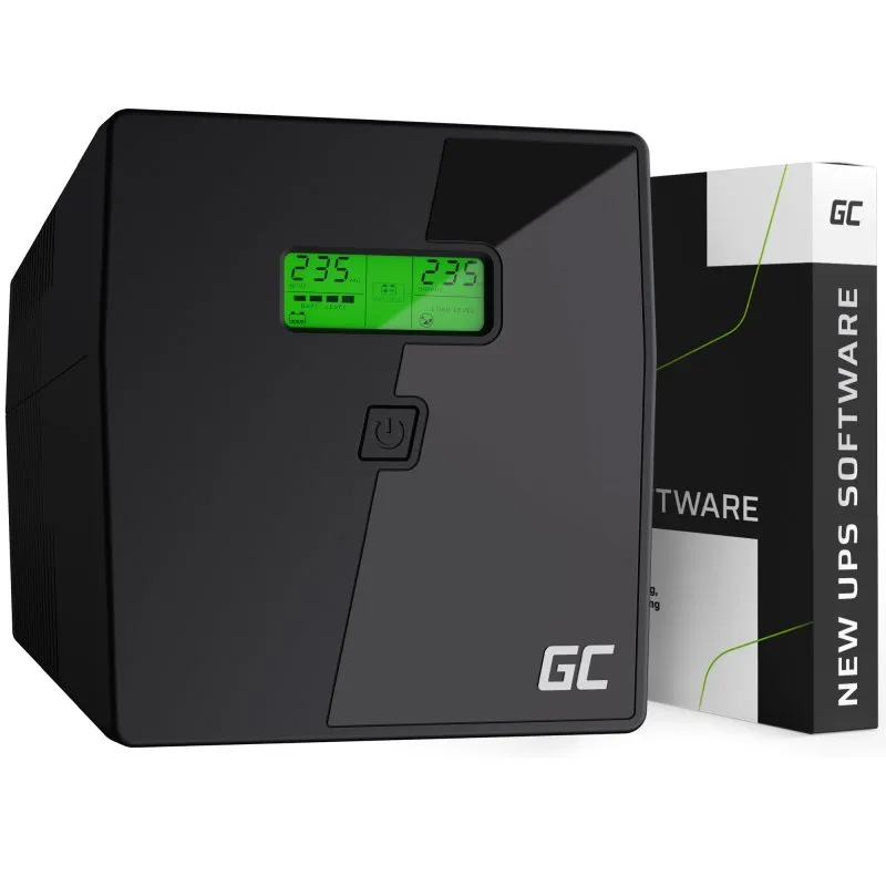 Green Cell Nepřerušitelný zdroj napájení UPS 1000VA 700W s LCD displejem Čistá