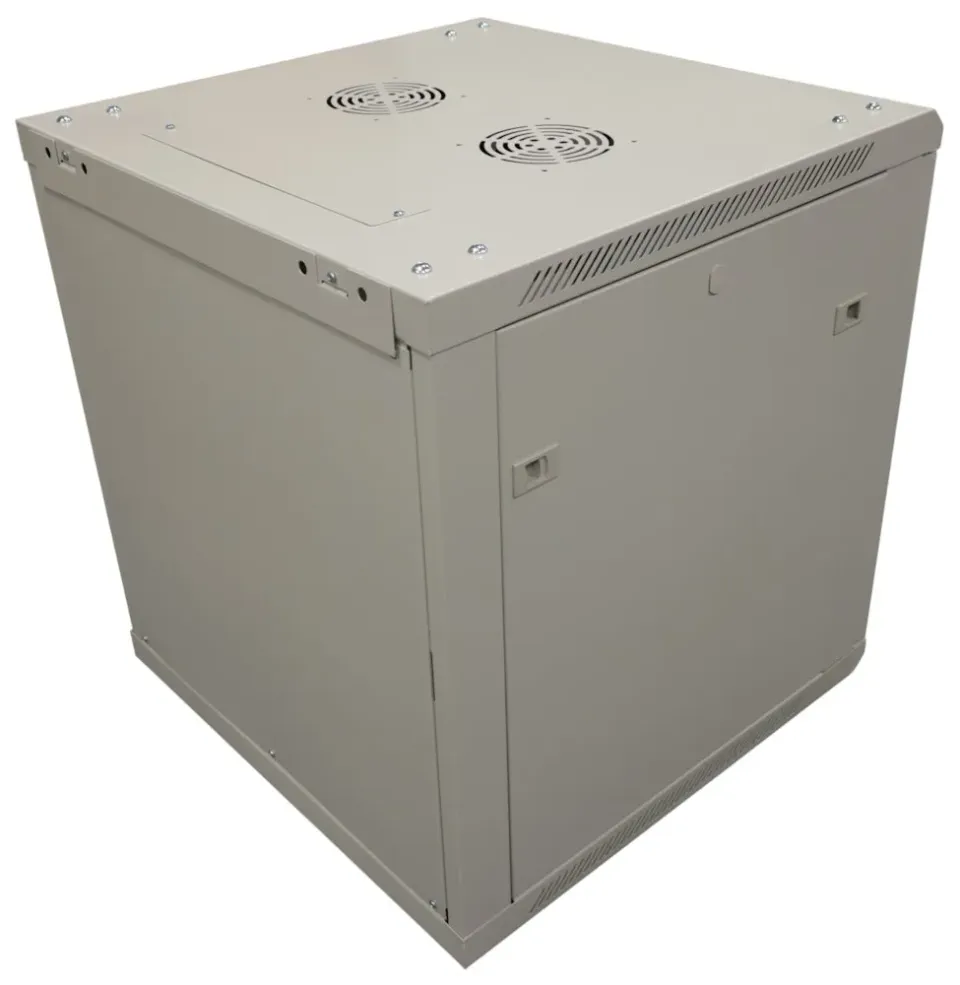 XtendLan 12U/600x600, na zeď, jednodílný, rozložený, skleněné dveře, šedý (WS-12U-66-GREY-U)