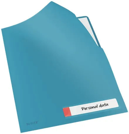 LEITZ L Desky na dokumenty Cosy A4, neprůhledný PP 200 mic, 3 ks, klidná modrá