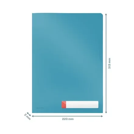 LEITZ L Desky na dokumenty Cosy A4, neprůhledný PP 200 mic, 3 ks, klidná modrá