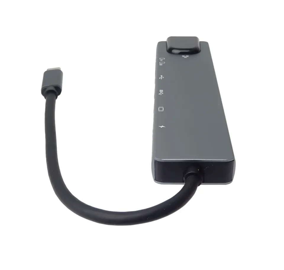 PremiumCord USB-C na HDMI + USB3.0 + USB2.0 + PD + SD/TF + RJ45 adaptér