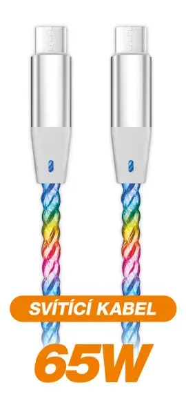 ALIGATOR Datový kabel LIGHT 3A, 65W USB-C/USB-C 1,2m