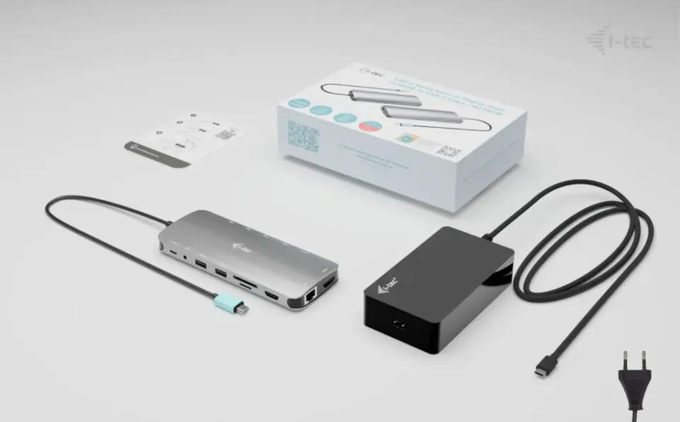 i-tec USB-C Metal Nano 3x Display Dock, 2x HDMI 1x USB-C video, PD 140W + i-tec