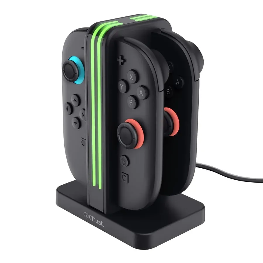 TRUST Nabíjecí stanice GXT 1256, Pro ovladače Nintendo Switch Joy-Con 2 , černá